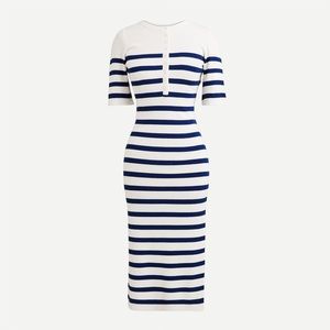 J Crew Ribbed Henley Sweater-Dress in Stripe Size XS